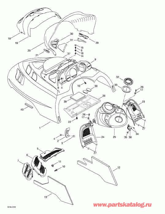 snowmobile   Summit 600/SB, 2000 - Cab, Console