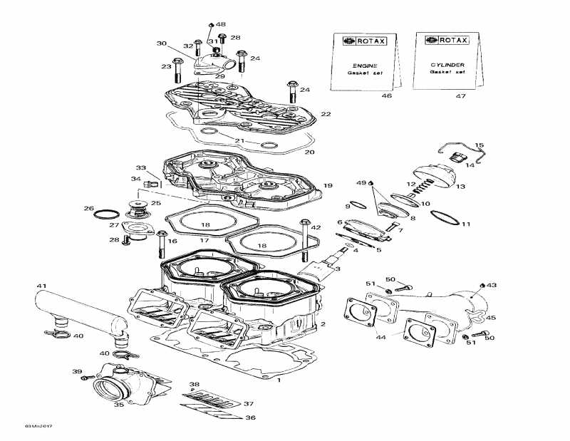 Skidoo  Summit 700, 2000 - Cylinder, Exhaust Manifold