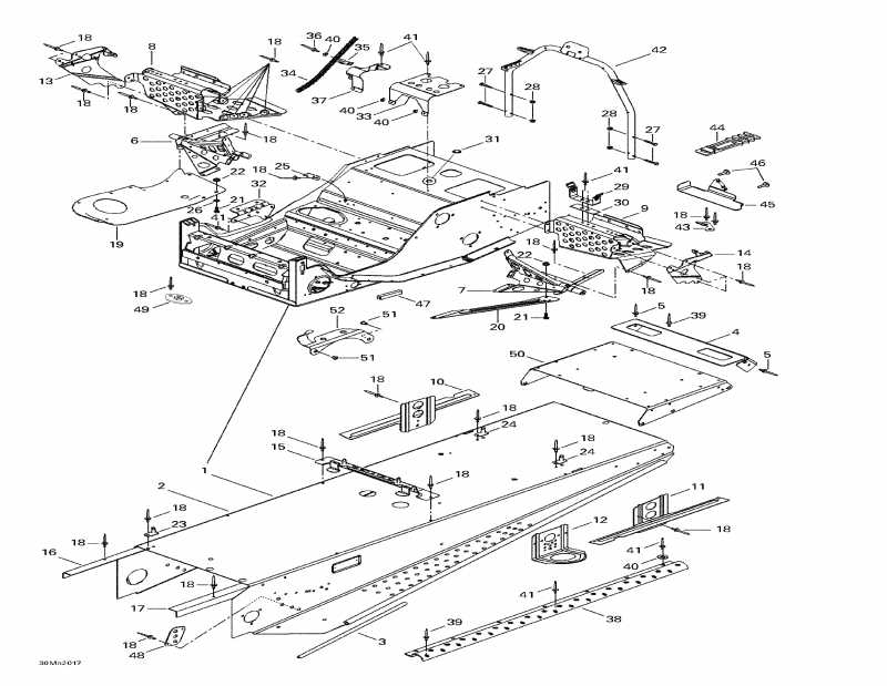 snowmobile   Summit 700, 2000 - Frame And Accessories