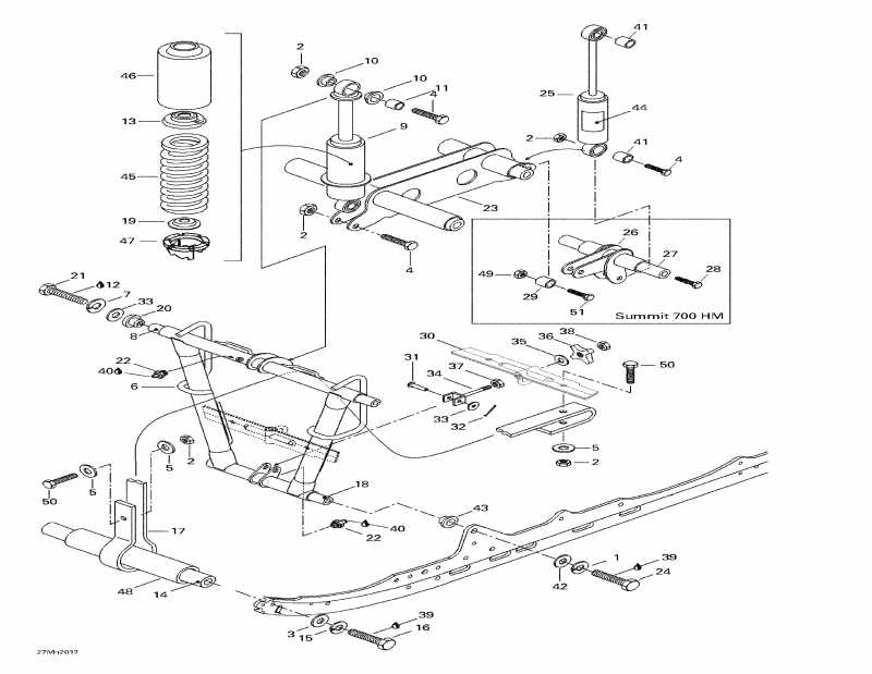    Summit 700 SB, 2000 - Front Arm, Rear Suspension