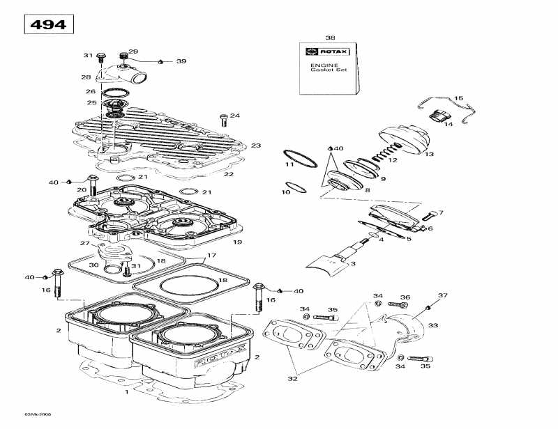  BRP SkiDoo  Touring 500 LC, 2000 - Cylinder, Exhaust Manifold