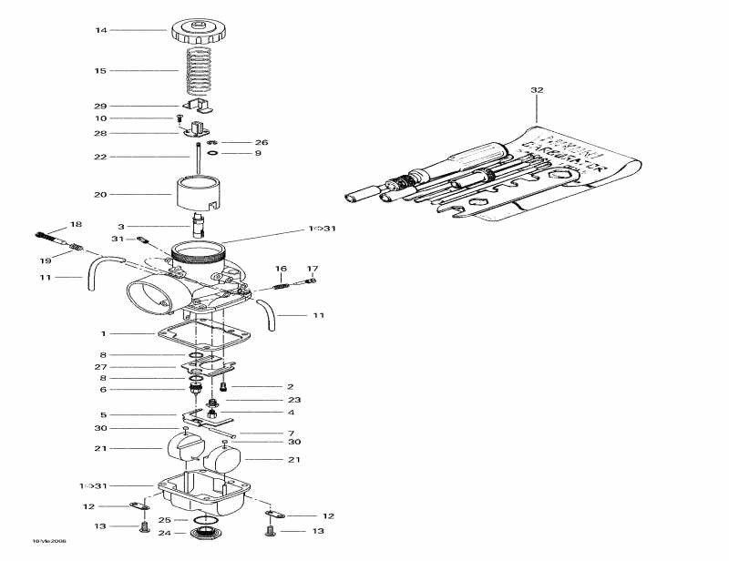 �������� Ski Doo ����������� Touring 500 LC, 2000 - Carburetors