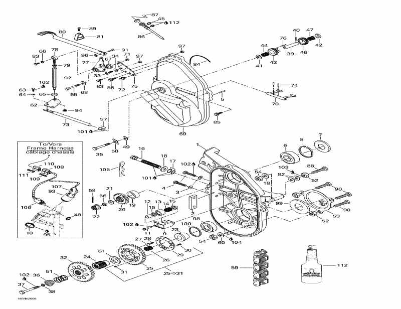 snowmobile BRP SkiDoo Touring 500 LC, 2000 - Transmission