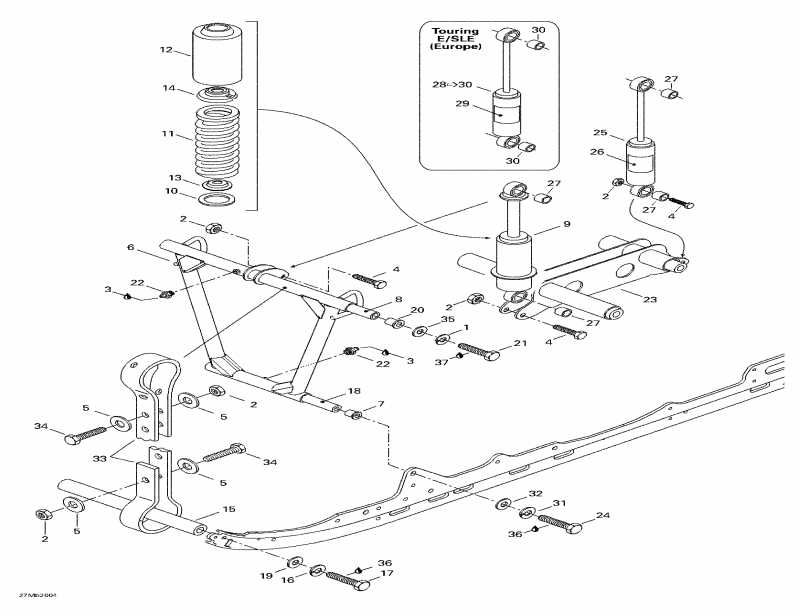  Skidoo Touring SLE, 2000  - Front Arm