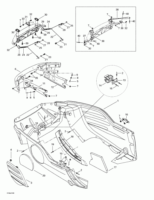 snowmobile SkiDoo - Bottom Pan