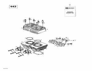 01- ,     (443) (01- Cylinder, Intake Exhaust Manifold (443))