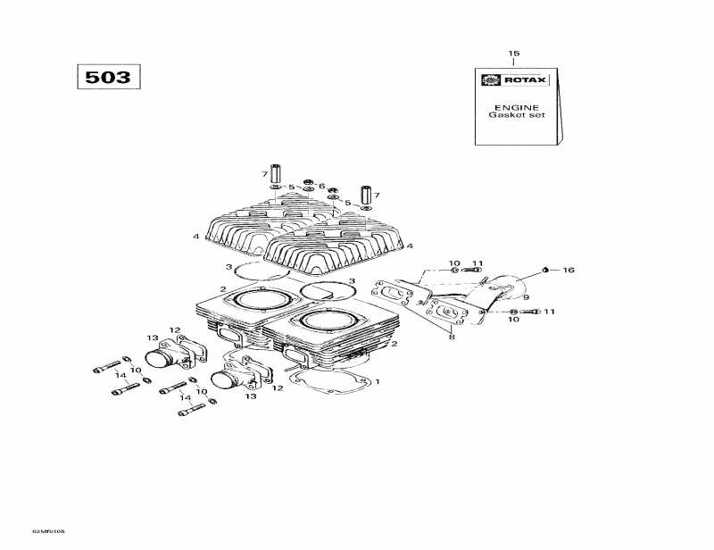  ski-doo - Cylinder, Intake Exhaust Manifold (503)