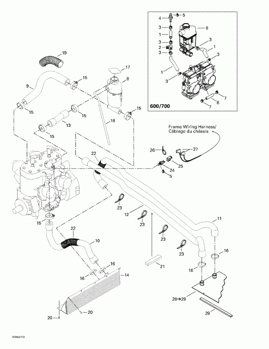 snowmobile Skidoo Grand Touring 500/600/700, 2001 - Cooling System