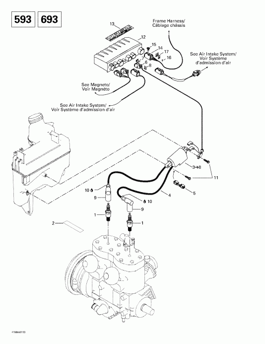  SKIDOO Grand Touring 500/600/700, 2001 - Ignition (593, 693)