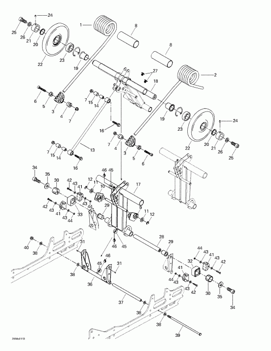 snowmobile  Grand Touring 500/600/700, 2001  - Rear 