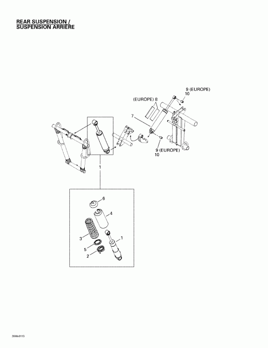 �������� Skidoo Grand Touring 500/600/700, 2001 - Rear Shocks 2