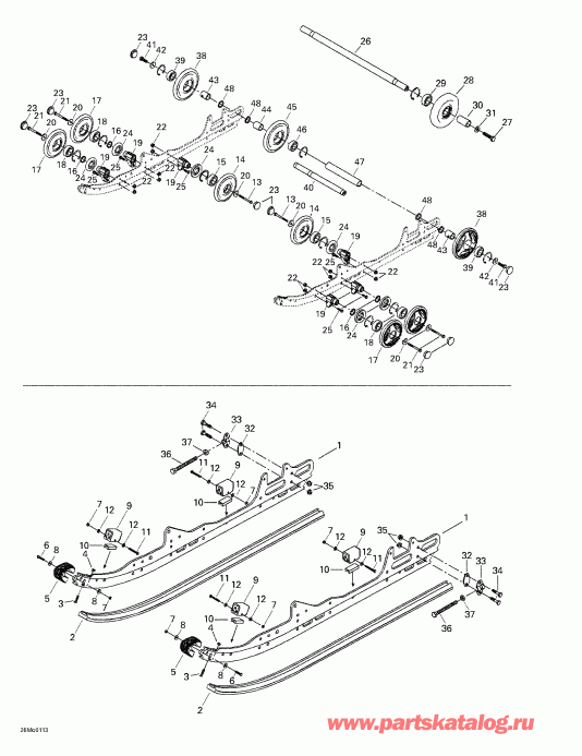 Grand Touring 500/600/700, 2001 - Rear Suspension