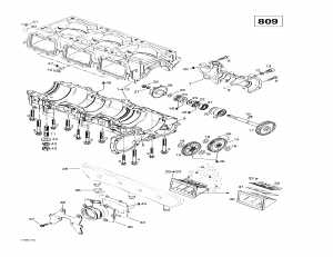 01-  ,  ,   (809) (01- Crankcase, Reed Valve, Water Pump (809))