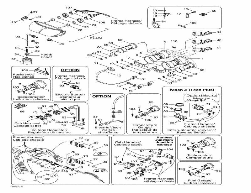 snowmobile Ski-doo Mach Z, 2001  - Electrical System