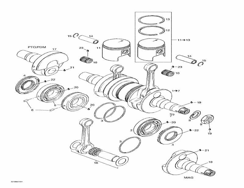  Skidoo - Crankshaft And Pistons