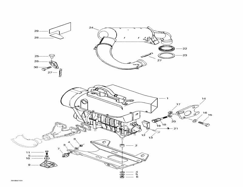 snowmobile BRP MX Z 380 F, 2001  -  Sport  Muffler