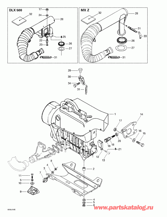 snowmobile Skidoo MX Z 440 F/500 F, 2001 ������ - ��������� S����port � Muffler