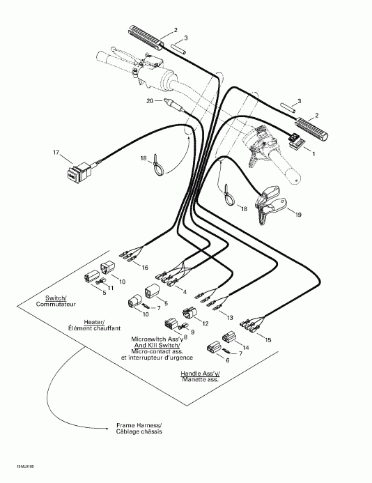  Ski Doo MX Z 440 F/500 F, 2001 - Steering System