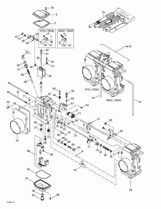  Ski Doo MX Z 500/600/700, 2001  - Carburetors 2