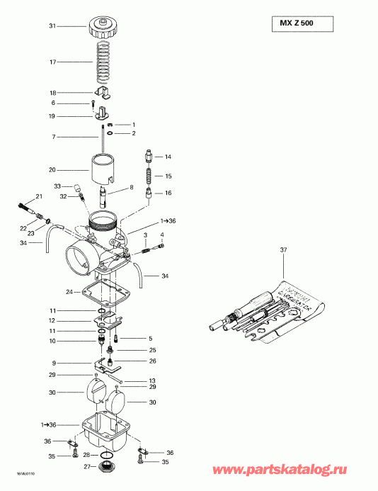 snowmobile Skidoo  MX Z 500/600/700, 2001 - Carburetors