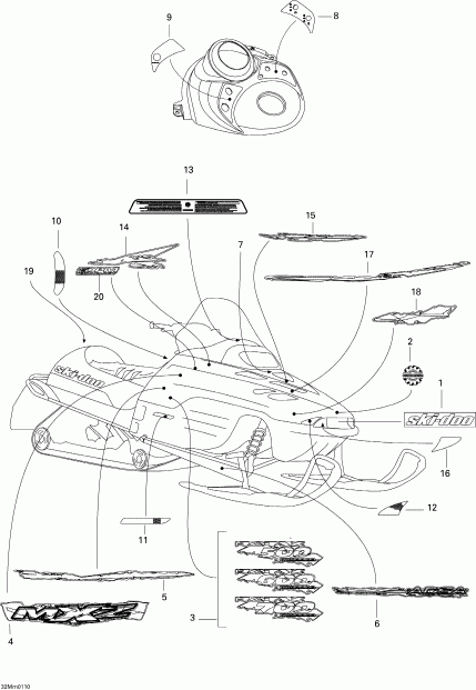  Ski-doo MX Z 500/600/700, 2001 - Decals