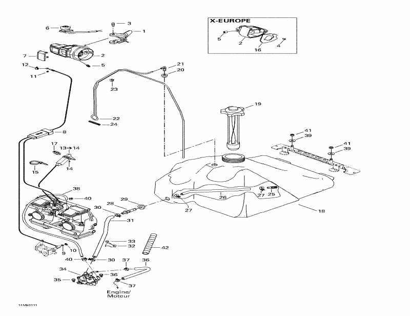 snowmobile Ski Doo MX Z 800, 2001  - Fuel System