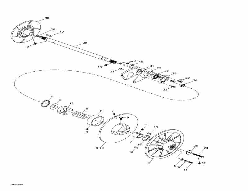 snowmobile Skidoo MX Z X 440 LC, 2001  - Driven Pulley