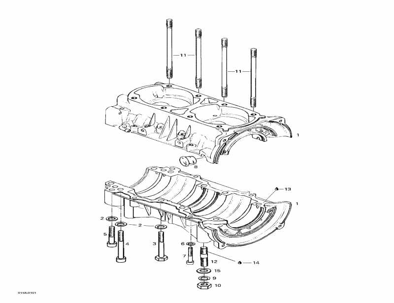 snowmobile  ����������� Skandic 440F, 2001 - Crankcase