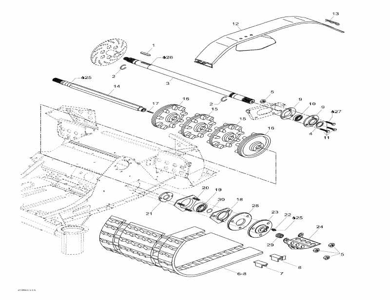  Ski-doo  Skandic 440F, 2001 - Drive Axle  Track