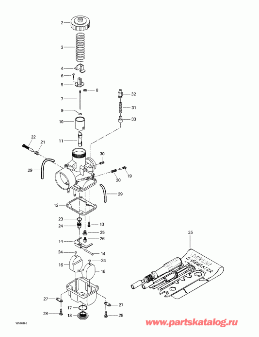 snowmobile ski-doo Skandic 500F/600, 2001  - Carburetors