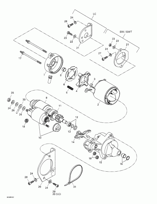  Skidoo Skandic 500F/600, 2001 - Electric Starter