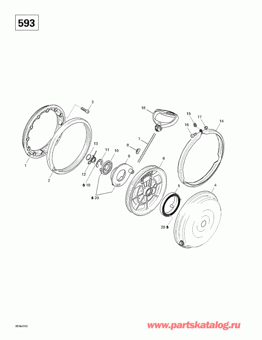 ��������  ����������� Skandic 500F/600, 2001 - Rewind Starter (593)