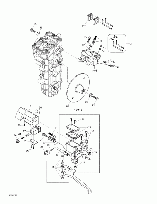 �������� Skidoo Skandic 500F/600, 2001 ������ - Brake