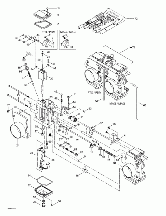 snowmobile Ski Doo Summit 600/700/800, 2001 - Carburetors