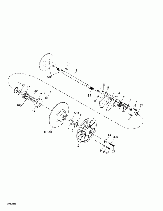 snowmobile BRP SkiDoo - Driven Pulley