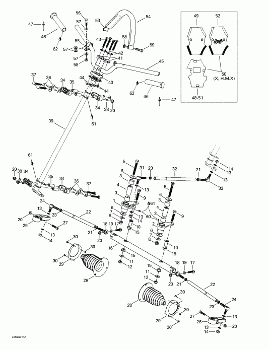 Skidoo  Summit 600/700/800, 2001 - Steering System