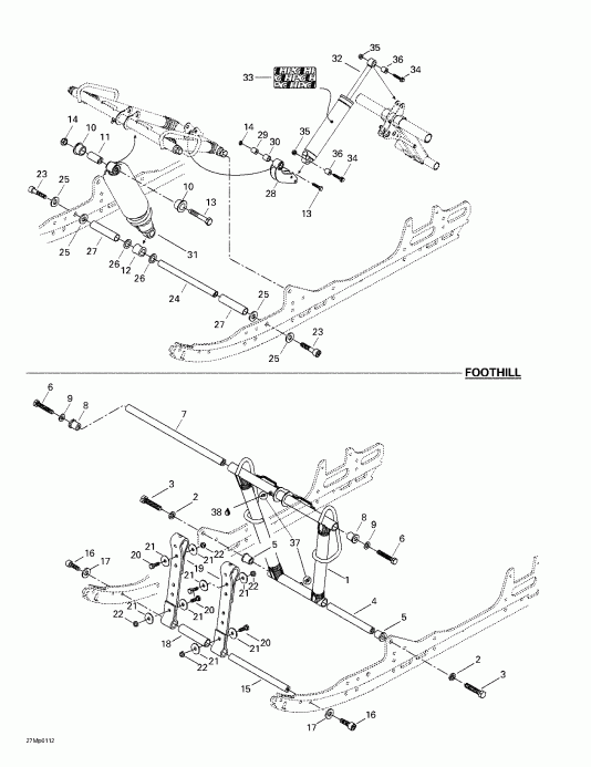 �������� Skidoo ������ Summit 600/700/800, 2001 - Front �����, Foothill