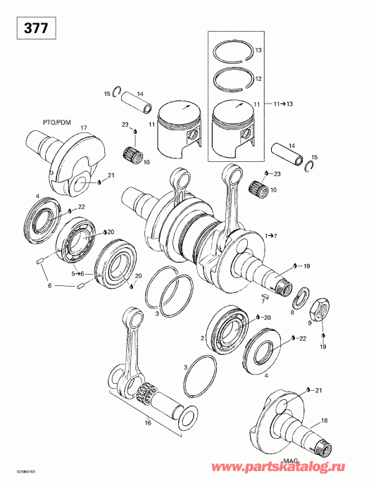  ski-doo Touring 380 F/500F, 2001  - Crankshaft (377)