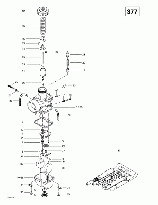  Ski-doo Touring 380 F/500F, 2001  - Carburetors (377)