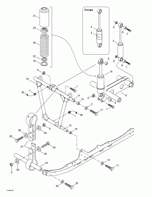   Touring 380 F/500F, 2001  - Front Arm