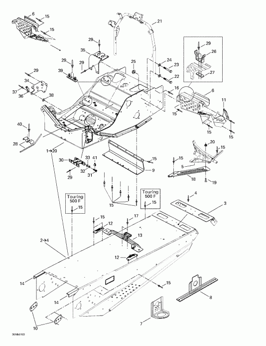 snowmobile Skidoo - Frame And Accessories