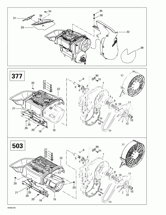  Ski Doo  Grand Touring 380 F/500 F, 2002 - Cooling System And Fan