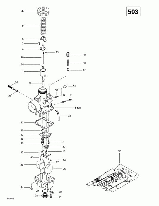  BRP SkiDoo Grand Touring 380 F/500 F, 2002  - Carburetors (503)