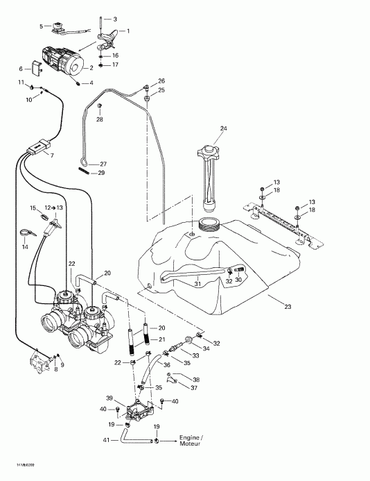 snowmobile   Grand Touring 380 F/500 F, 2002 - Fuel System
