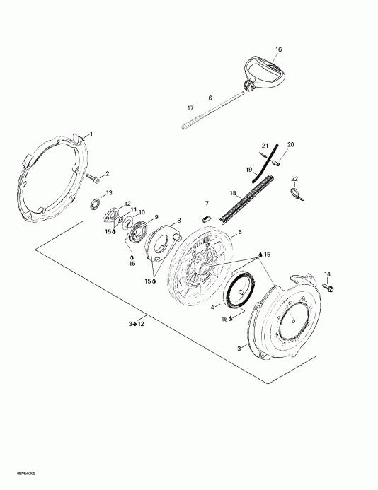 Skidoo  Grand Touring 380 F/500 F, 2002 - Rewind Starter