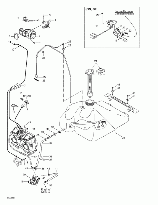  Skidoo Grand Touring 500/600/700/800, 2002  - Fuel System