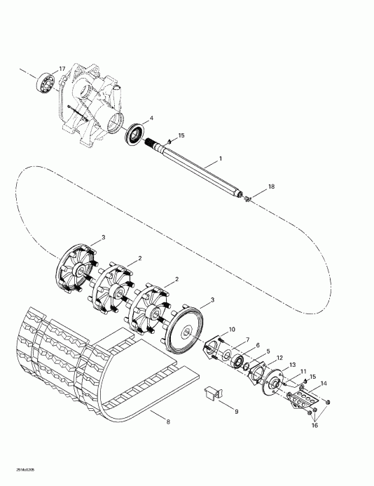 �������� Skidoo Grand Touring 500/600/700/800, 2002 ������ - Drive Axle � Track