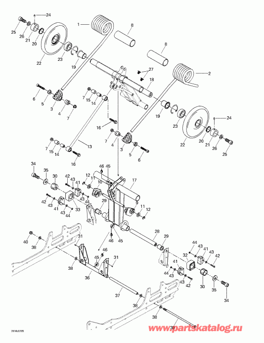 snowmobile Ski Doo  Grand Touring 500/600/700/800, 2002 - Rear 