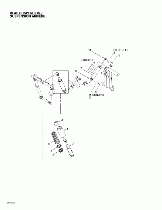 snowmobile Skidoo ������ Grand Touring 500/600/700/800, 2002 - Rear Shocks