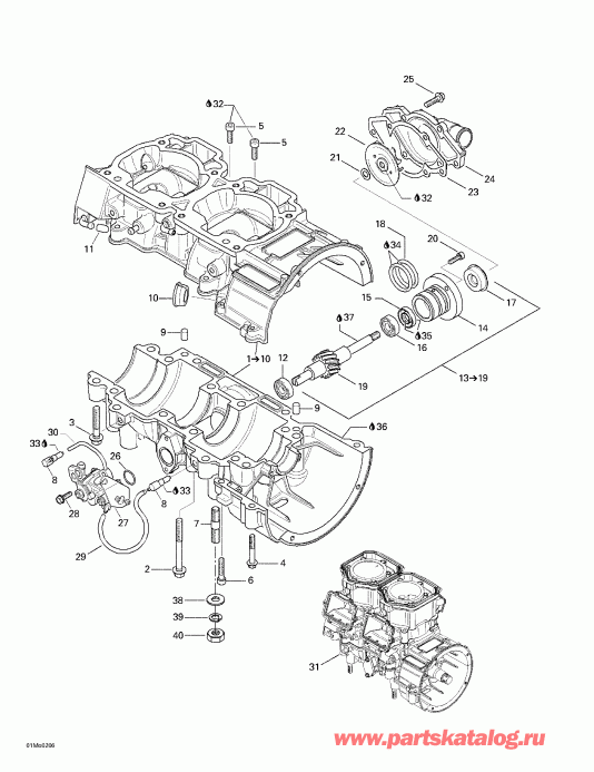 �������� - Crankcase, Water Pump And Oil Pump